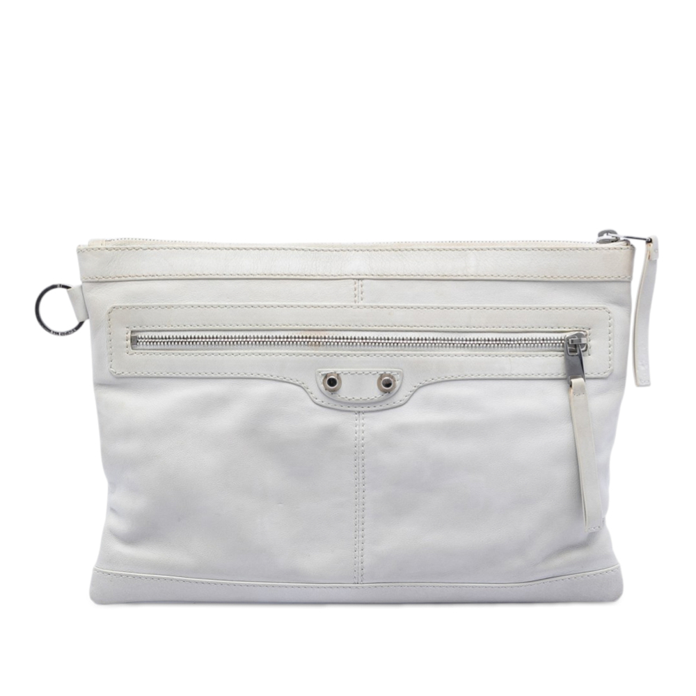 Pre-Loved Balenciaga Lambskin Motocross Classic Clip M Clutch